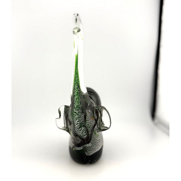 Millefiori Elephant Blown Glass Millefiori Trunk Up Paperweight 8" CHIPPED EAR - Picture 11 of 15